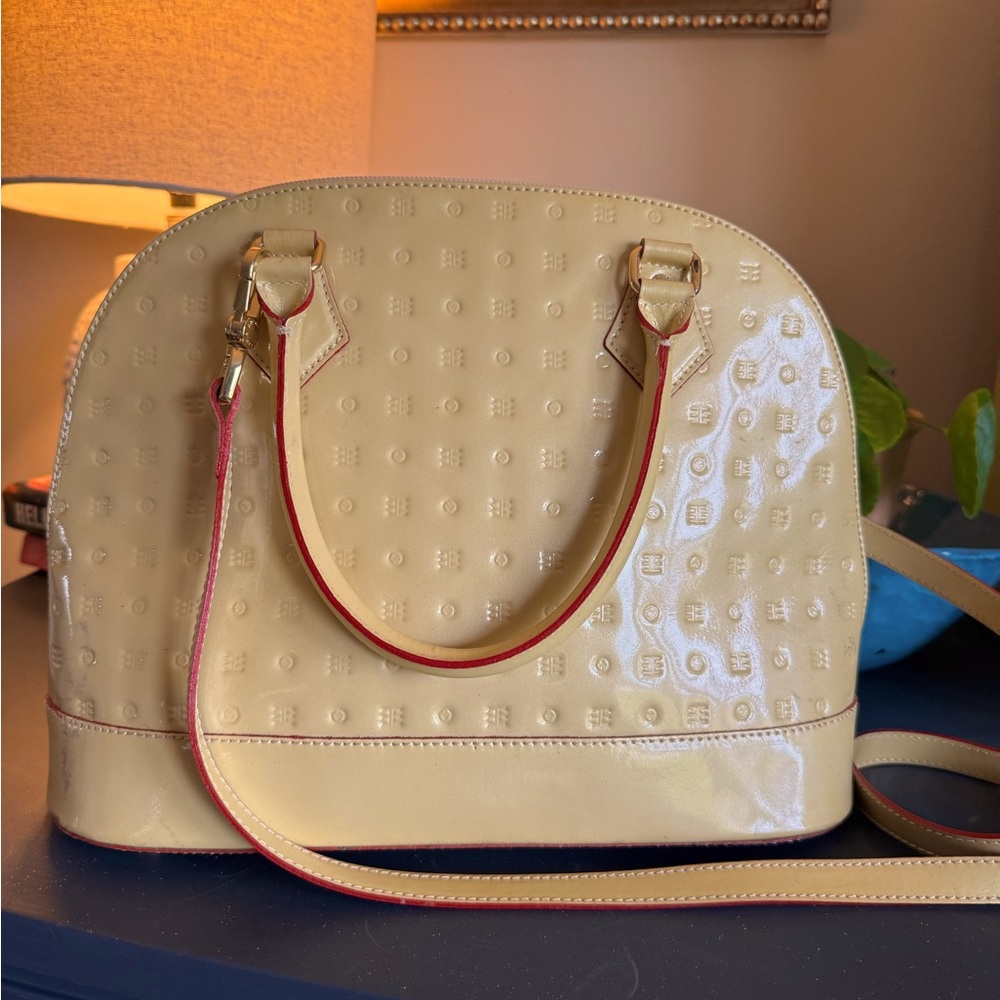 Arcadia Italian Patent Leather Embossed Bag